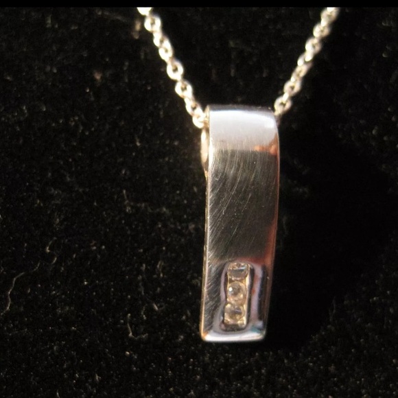 STERLING SILVER 925
Pendant w/ 3 Stones
on Wheat Chain Necklace - Picture 4 of 12